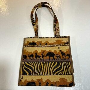 Jade Safari‎ Tapestry Lined Shoulder Bag with Removable Change/Key Pouch